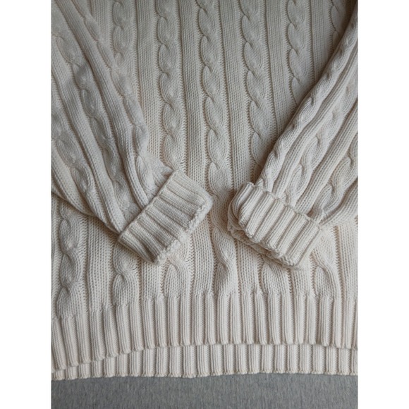 Vintage Gap Sweater Large Tennis Prep Cable Knit V Neck Preppy Wimbleton 90s - Picture 4 of 15